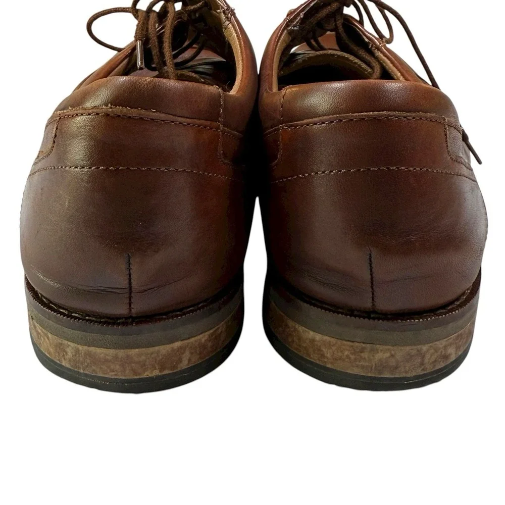 Clarks Mens 10.5W Un Hugh Cap Brown Leather Dress Shoes Oxford‎ Leather Mahgony